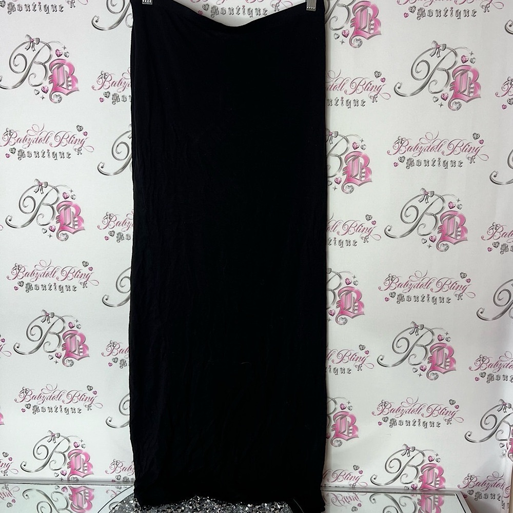 H&M skirt Elegant Black classic basic classy leg slit sexy tube dress strapless